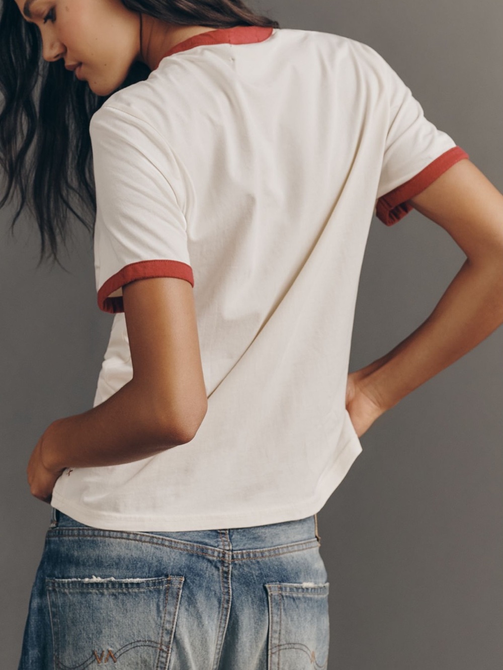 🍀Scotch & Soda Lucky You Ringer Tee Anthropologie New Cupid Lucky You Medium - Picture 3 of 12